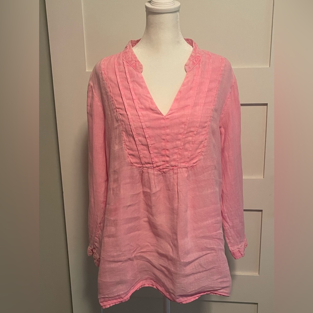 Vineyard Vines 100% Linen Pink Tunic Size Medium
